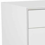 Benzara Wooden Accent Cabinet with 3 Drawers and 1 Door, Brown BM222495 White Solid Wood, Veneer BM222495