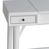 Benzara 2 Drawer Vanity Desk with Flip Top Mirror and Storage Compartment, White BM222498 White Solid Wood, Veneer BM222498