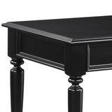 Benzara Wooden End Table with Open Bottom Shelf and Turned Legs, Black BM222535 Black Solid Wood, Veneer BM222535