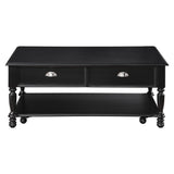 Benzara Wooden Lift Top Cocktail Table with Casters and Open Bottom Shelf, Black BM222536 Black Solid Wood, Veneer BM222536