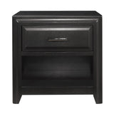 Benzara Transitional Style 1 Drawer Nightstand with 1 Storage Cubby, Espresso Brown BM222556 Brown Solid Wood, Veneer BM222556