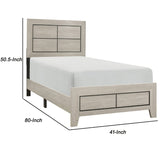 Benzara Transitional Style Wooden Twin Bed with Panel Design, Light Brown BM222580 Brown Faux Veneer, Solid Wood BM222580