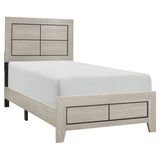 Transitional Style Wooden Twin Bed with Panel Design, Light Brown