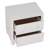 Benzara 2 Drawer Wooden Nightstand with Turned Legs, White BM222594 White Solid Wood and Engineered Wood BM222594