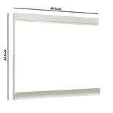 Benzara Trim Top and Bottom Wooden Frame Mirror with Mounting Hardware, White BM222603 White Solid Wood, Mirror and Engineered Wood BM222603