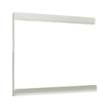 Trim Top and Bottom Wooden Frame Mirror with Mounting Hardware, White