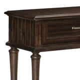 Benzara 2 Drawer Traditional Plank Style Sofa Table with Turned Legs, Cherry Brown BM222616 Brown Solid Wood, Veneer and Engineered Wood BM222616