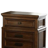 Benzara 2 Drawer Wooden Nightstand with Chamfered Feet, Brown BM222657 Brown Solid wood, Engineered wood, Veneer BM222657