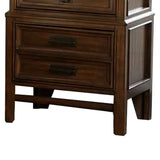 Benzara 2 Drawer Wooden Nightstand with Chamfered Feet, Brown BM222657 Brown Solid wood, Engineered wood, Veneer BM222657