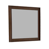 Rectangular Wooden Frame Mirror with Raised Edges, Brown