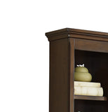 Benzara Traditional Wooden Left Pier with 1 Cabinet and 3 Shelves, Brown BM222674 Brown Solid Wood and Veneer BM222674