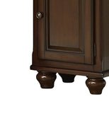 Benzara Traditional Wooden Right Pier with 1 Cabinet and 3 Shelves, Brown BM222675 Brown Solid Wood and Veneer BM222675