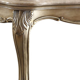 Benzara Traditional Wooden Cocktail Table with Marble Top and Carved Details, Gold BM222678 Gold Solid Wood and Faux Marble BM222678