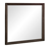 Benzara Wooden Square Mirror with Molded Details and Bevelled Edges, Brown BM222701 Brown Wood BM222701