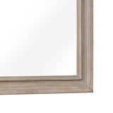 Benzara Wooden Mirror with Natural Grain Texture Finish and Curved Top, Gray BM222719 Gray Wood BM222719