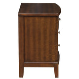 Benzara Wooden Nightstand with 3 Spacious Drawers and Knobs, Brown BM222724 Brown Wood BM222724