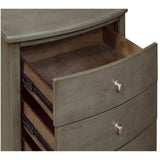 Benzara Wooden Nightstand with 3 Spacious Drawers and Knobs, Gray BM222726 Gray Wood BM222726