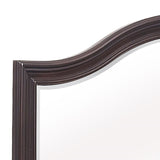 Benzara Wooden Mirror with Molded Details and Raised Edges, Brown BM222728 Brown Wood BM222728