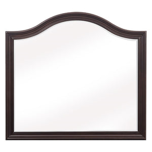 Benzara Wooden Mirror with Molded Details and Raised Edges, Brown BM222728 Brown Wood BM222728