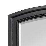 Benzara Wooden Mirror with Raised Edges and Curved Top, Black BM222732 Black Wood BM222732