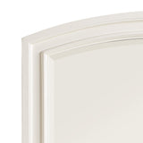 Benzara Wooden Mirror with Raised Edges and Curved Top, White BM222734 White Wood BM222734