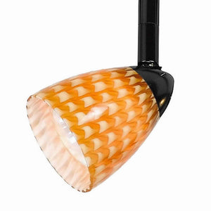 Benzara 50 Watt Track Fixture with Handblown Glass Shade, Black and Yellow BM223030 Black and Yellow Metal and Glass BM223030