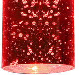 Benzara 1.2 Watt LED Hanging Ceiling Lamp with Cylindrical Glass Shade, Red BM223045 Red Metal and Glass BM223045