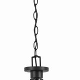 Benzara 3 Bulb Uplight Chandelier with Metal Frame and Glass Shade, Black and White BM223047 Black and White Glass and Metal BM223047