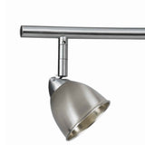 Benzara 3 Light 120V Metal Track Light Fixture with Round Shade, Silver BM223060 Silver Metal BM223060