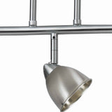 Benzara 3 Light 120V Metal Track Light Fixture with Round Shade, Silver BM223060 Silver Metal BM223060