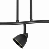 Benzara 3 Light 120V Metal Track Light Fixture with Round Shade, Black BM223067 Black Metal BM223067