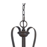 Benzara 3 Bulb Bowl Style Glass Pendant Fixture with Metal Frame, Gray and Bronze BM223078 Gray and Bronze Metal and Glass BM223078