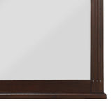 Benzara Transitional Wooden Frame Mirror with Routed Pilaster and Curved Top, Brown BM223086 Brown Solid Wood, Veneer, Glass BM223086