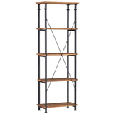 Rustic Style Two Tone Wooden Bookcase with 4 Shelves, Brown and Black