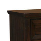 Benzara 2 Drawer Wooden Nightstand with Metal Knob and Handle, Brown BM223267 Brown Solid Wood and Veneer BM223267