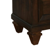 Benzara 2 Drawer Wooden Nightstand with Metal Knob and Handle, Brown BM223267 Brown Solid Wood and Veneer BM223267