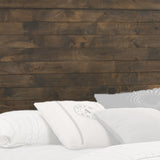 Benzara Queen Size Wooden Sleigh Headboard with Paneled Details, Brown BM223268 Brown Solid Wood and Veneer BM223268