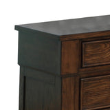 Benzara 3 Drawer Wooden Nightstand with Metal Bar Handle and Knobs, Brown BM223278 Brown Solid Wood and Veneer BM223278