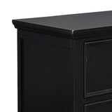 Benzara 2 Drawer Wooden nightstand with Tapered Legs and Metal Rings, Black BM223297 Black Solid Wood BM223297