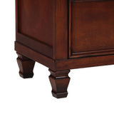 Benzara 2 Drawer Wooden nightstand with Tapered Legs and Metal Rings, Brown BM223298 Brown Solid Wood BM223298