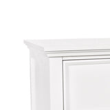 Benzara 2 Drawer Wooden nightstand with Tapered Legs and Metal Rings, White BM223300 White Solid Wood BM223300