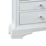 Benzara 4 Drawer Wooden Nightstand with Bracket Legs and Metal Knobs, White BM223358 White Solid Wood BM223358