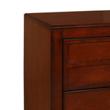 Benzara 2 Drawer Wooden Nightstand with Sled Base and Molded Details, Brown BM223360 Brown Solid Wood BM223360