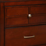 Benzara 2 Drawer Wooden Nightstand with Sled Base and Molded Details, Brown BM223360 Brown Solid Wood BM223360