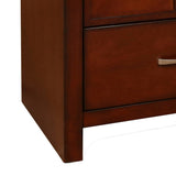 Benzara 2 Drawer Wooden Nightstand with Sled Base and Molded Details, Brown BM223360 Brown Solid Wood BM223360