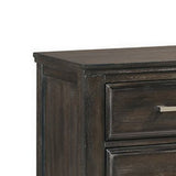 Benzara 2 Drawer Wooden Nightstand with Chamfered Legs, Rustic Brown BM223363 Brown Solid Wood BM223363