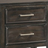 Benzara 2 Drawer Wooden Nightstand with Chamfered Legs, Rustic Brown BM223363 Brown Solid Wood BM223363