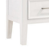 Benzara 2 Drawer Wooden Nightstand with Chamfered Legs and Molded Details, White BM223364 White Solid Wood BM223364