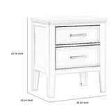 Benzara 2 Drawer Wooden Nightstand with Chamfered Legs and Molded Details, White BM223364 White Solid Wood BM223364