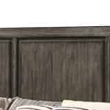 Benzara Wooden Queen Size Headboard with Natural Grain Texture Details, Brown BM223367 Brown Solid Wood BM223367